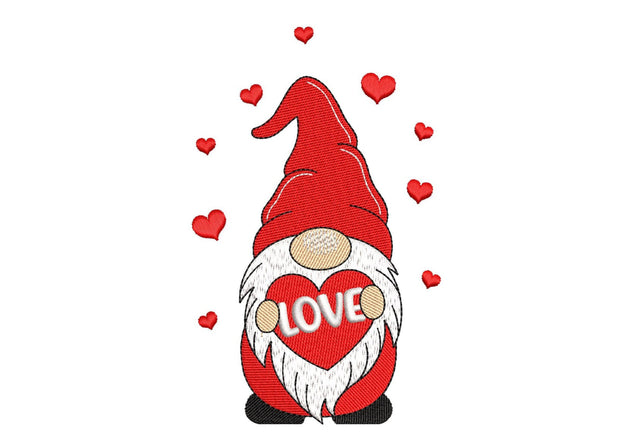 Valentine Gnome Embroidery Design, 4 sizes, Instant Download Embroidery/Applique DESIGNS Nino Nadaraia 