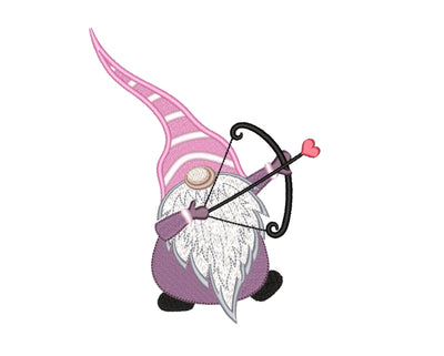 Valentine Gnome Embroidery Design, Valentines Day Embroidery File, 4 sizes, Instant Download Embroidery/Applique DESIGNS Nino Nadaraia 