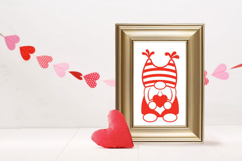 Valentine Gnome Holding Heart SVG SVG Designed by Geeks 