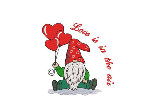 Valentine Gnome, Love is in the air Machine Embroidery Design Embroidery/Applique DESIGNS Canada Embroidery 