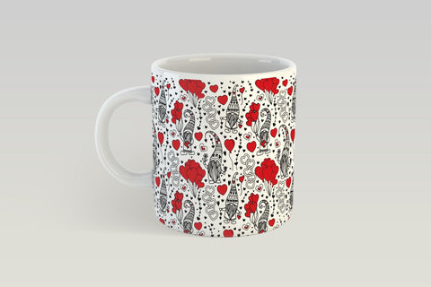 Valentine Gnome Mug Wrap Sublimation, Hearts Full Mug Wrap. Sublimation Elinorka 