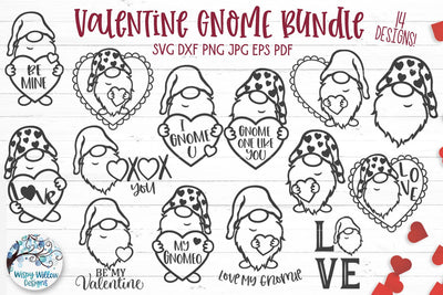 Valentine Gnome SVG Bundle SVG Wispy Willow Designs 