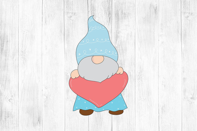 Valentine Gnome SVG Cutie Gnome Holding Heart Sign Clipart SVG dapiyupi store 