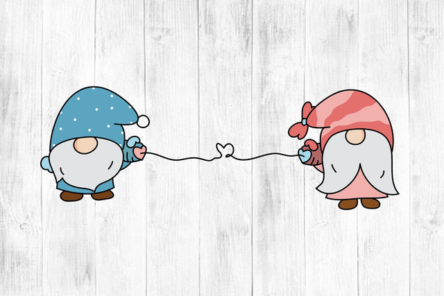 Valentine Gnome SVG Gnome Couple Call Clipart SVG dapiyupi store 