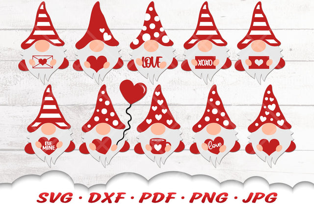 Valentine Gnome SVG | Gnome SVG Bundle | Valentines Day SVG SVG Cloud9Design 