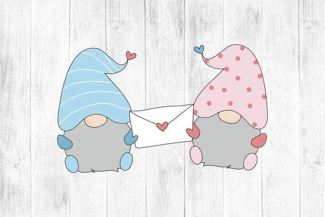 Valentine Gnome SVG, Gnomes Love Letter Clipart SVG dapiyupi store 