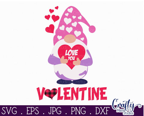 Valentine Gnome Svg - Love Svg SVG Crafty Mama Studios 