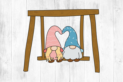 Valentine Gnome SVG Romantic Gnome Sitting On Swing Clipart SVG dapiyupi store 