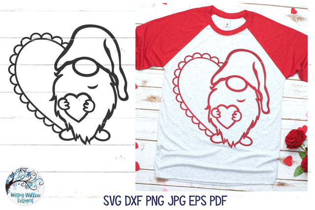 Valentine Gnome SVG SVG Wispy Willow Designs 