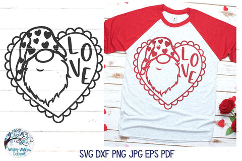 Valentine Gnome SVG SVG Wispy Willow Designs 