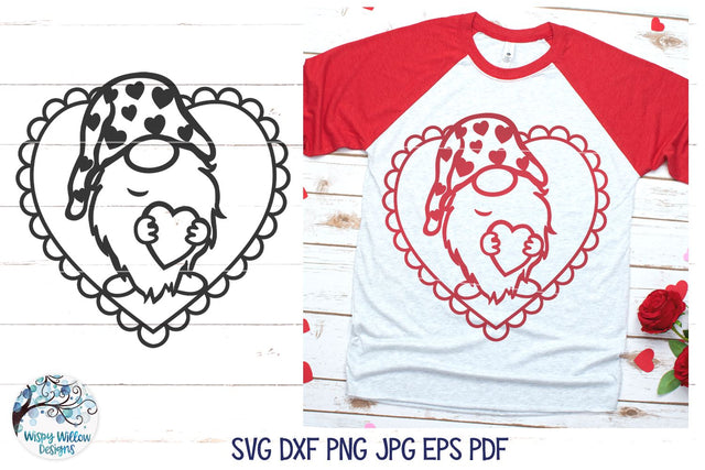 Valentine Gnome SVG SVG Wispy Willow Designs 