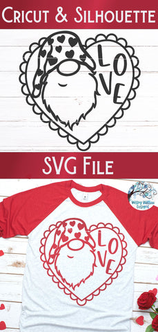 Valentine Gnome SVG SVG Wispy Willow Designs 