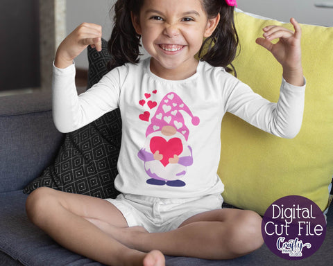 Valentine Gnome Svg - Valentine's Day Svg SVG Crafty Mama Studios 