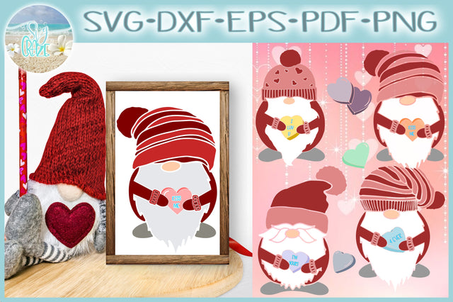 Valentine Gnome Sweethearts Quotes Mini SVG Bundle SVG Harbor Grace Designs 