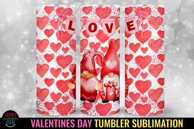 Valentine Gnome Tumbler I Valentines Day Sublimation Tumbler Sublimation Happy Printables Club 