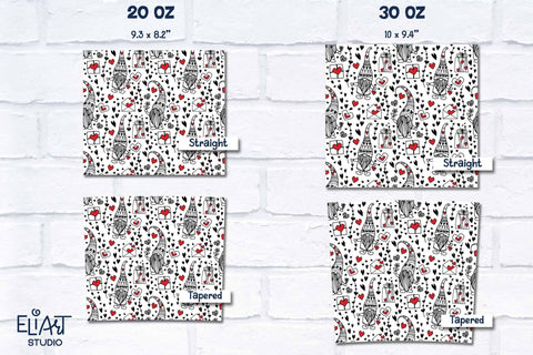 Valentine Gnome Tumbler Sublimation, Tumbler Wrap 20-30 OZ. Sublimation Elinorka 