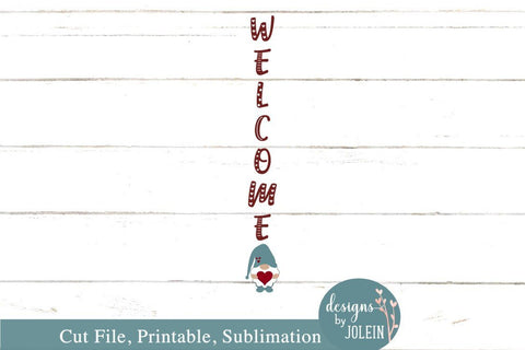 Valentine Gnome Welcome SVG Designs by Jolein 