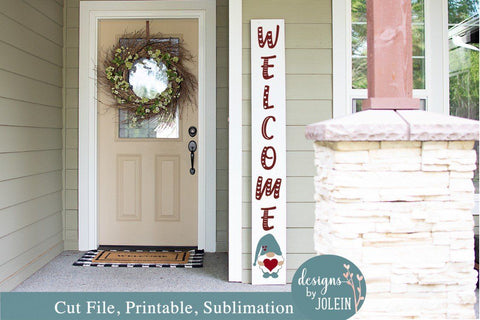 Valentine Gnome Welcome SVG Designs by Jolein 