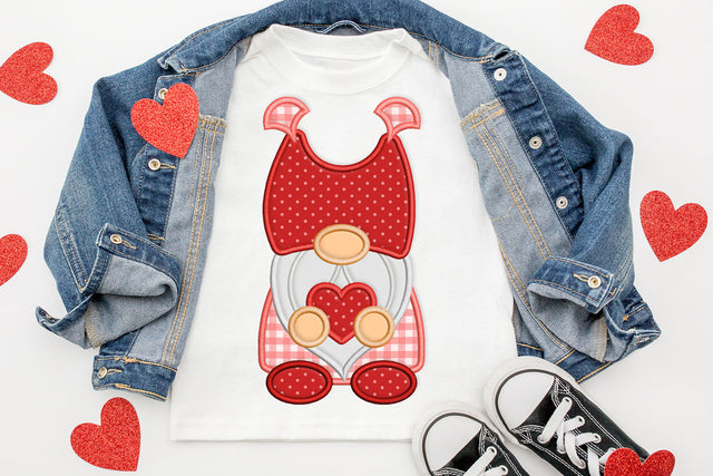 Valentine Gnome with Heart Applique Embroidery Embroidery/Applique DESIGNS Designed by Geeks 