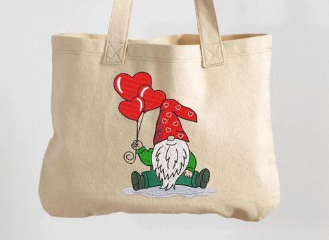 Valentine Gnome with heart balloons Machine Embroidery Design Embroidery/Applique DESIGNS Canada Embroidery 