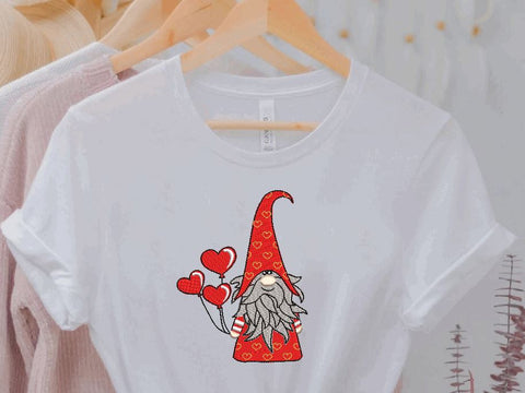 Valentine Gnome with Heart Balloons Machine Embroidery Design Embroidery/Applique DESIGNS Canada Embroidery 