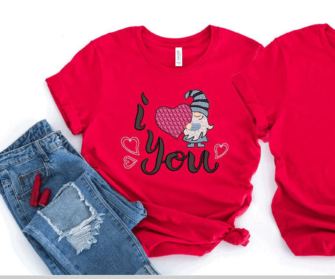 Valentine Gnome with Heart Machine Embroidery Design Embroidery/Applique DESIGNS Canada Embroidery 