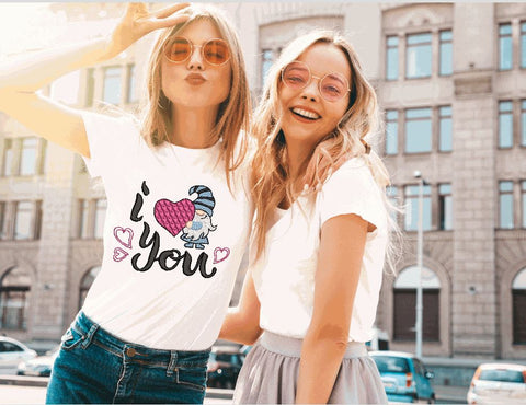 Valentine Gnome with Heart Machine Embroidery Design Embroidery/Applique DESIGNS Canada Embroidery 