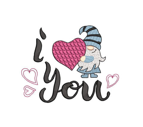 Valentine Gnome with Heart Machine Embroidery Design Embroidery/Applique DESIGNS Canada Embroidery 