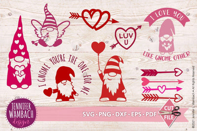 Valentine Gnomes Bundle SVG Jennifer Wambach Design 