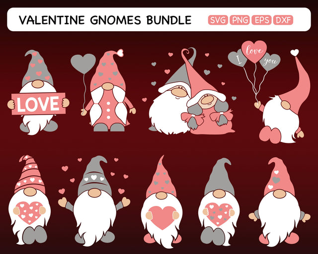 Valentine Gnomes Bundle Svg, Valentine's Day Gnomes Bundle, Gnomes Svg, Valentines Day Svg SVG SvgMonkeys 