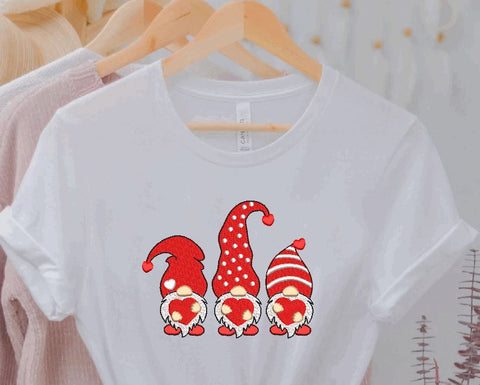 Valentine Gnomes embroidery machine design, Gnomes with hearts Embroidery/Applique DESIGNS Canada Embroidery 