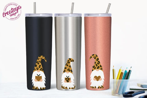 Valentine Gnomes, Leopard Gnome, Gnome SVG, Gnome Layered SVG Createya Design 