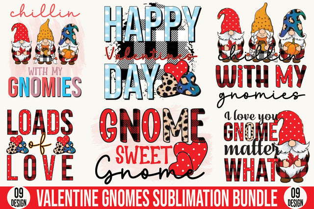 Valentine Gnomes Sublimation Bundle Sublimation SVGista 