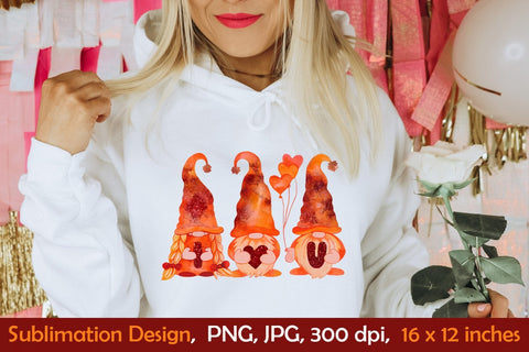 Valentine Gnomes Sublimation Design Sublimation KsenyaArt 