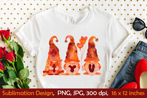 Valentine Gnomes Sublimation Design Sublimation KsenyaArt 