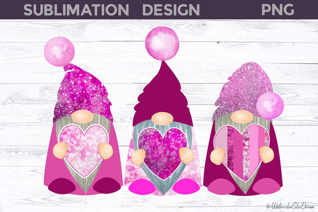 Valentine Gnomes Sublimation Sublimation WatercolorColorDream 