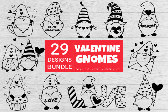 Valentine Gnomes SVG bundle | Gnome SVG | Valentine SVG SVG Irina Ostapenko 