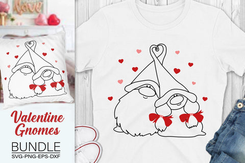 Valentine Gnomes Svg Bundle, Outline Gnomes Bundle, Valentine's Day Svg Bundle, Valentine Svg, Sublimations Gnomes Svg SVG SvgMonkeys 