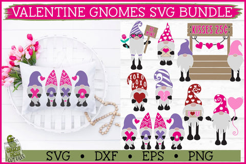 Valentine Gnomes SVG Bundle SVG Crunchy Pickle 