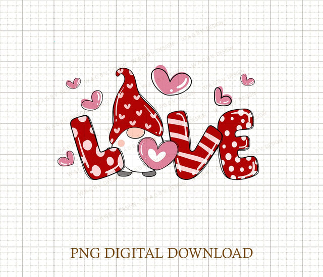 Valentine Gnomes with Love PNG,Valentines Day PNG For Woman,Heart PNG,Cute Valentine PNG,Cute Valentine Tee,Valentines Day Gift Sublimation DiamondDesign 