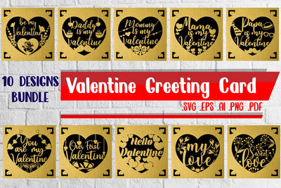 Valentine Greeting Cards Bundle svg eps png ai pdf SVG zafrans studio 