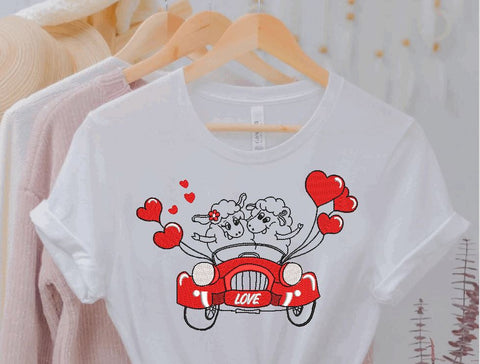 Valentine Happy Sheep Couple Machine Embroidery Design Embroidery/Applique DESIGNS Canada Embroidery 