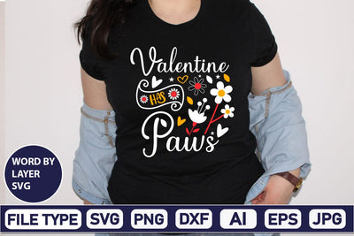 Valentine Has Paws SVG Design SVGs,Quotes and Sayings,Food & Drink,On Sale, Print & Cut SVG DesignPlante 503 