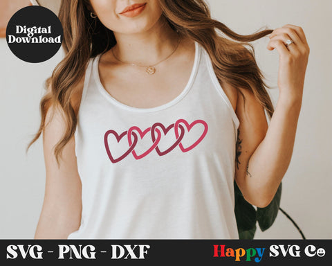 Valentine Heart Chain SVG File SVG The Happy SVG Co 