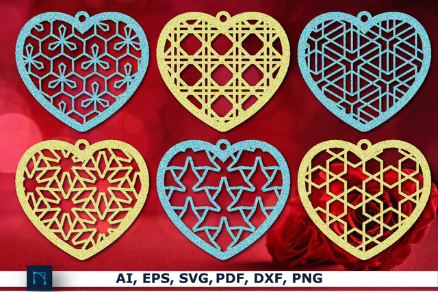 Valentine heart Earring SVG bundle SVG MD JOYNAL ABDIN 