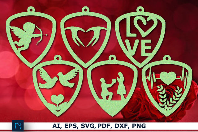 Valentine heart Earring SVG bundle SVG MD JOYNAL ABDIN 