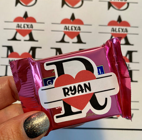 Valentine Heart Monogram Stickers | Valentine's Day Stickers SVG Stacy's Digital Designs 