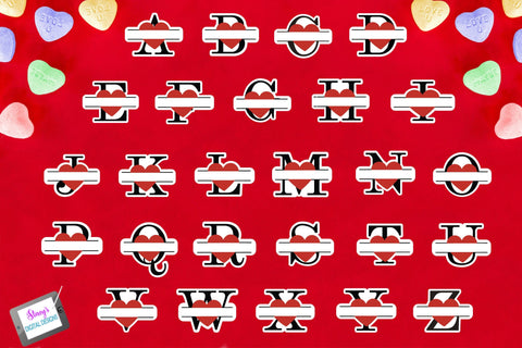 Valentine Heart Monogram Stickers | Valentine's Day Stickers SVG Stacy's Digital Designs 