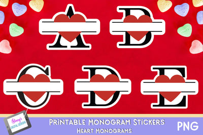 Valentine Heart Monogram Stickers | Valentine's Day Stickers SVG Stacy's Digital Designs 