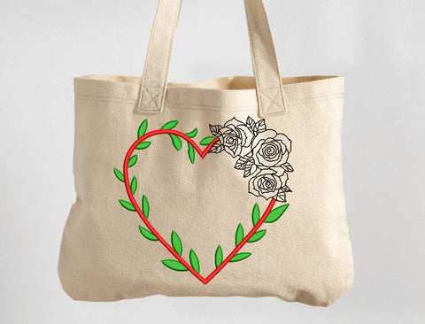 Valentine Heart with Roses Machine Embroidery Design Embroidery/Applique DESIGNS Canada Embroidery 